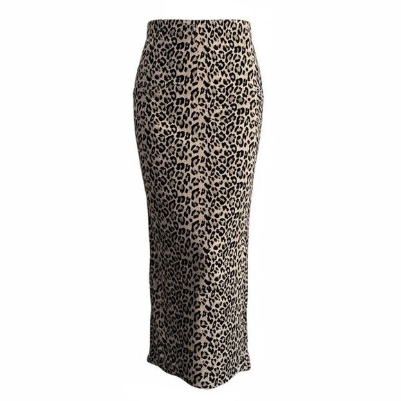 Fashion Nova leopard Animal Print long Maxi skirt M Column skirt - Picture 1 of 6